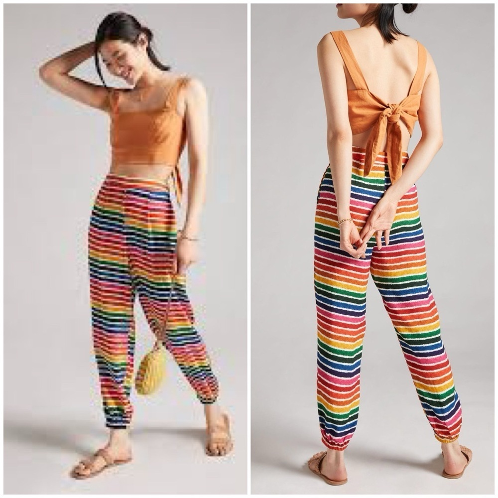 Farm Rio Rainbow Striped Joggers